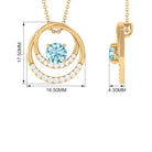 1.25 CT Aquamarine and Diamond Circle Pendant Necklace Aquamarine - ( AAA ) - Quality - Rosec Jewels