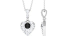 Natural Black Diamond and Moissanite Heart Pendant Necklace Black Diamond - ( AAA ) - Quality - Rosec Jewels