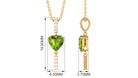 Heart Shape Peridot and Diamond Bar Drop Pendant Peridot - ( AAA ) - Quality - Rosec Jewels