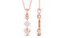 Unique Morganite and Diamond Heart Dangle Pendant with Chain Morganite - ( AAA ) - Quality - Rosec Jewels