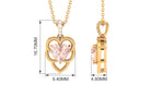 Unique Morganite Heart Pendant Necklace with Diamond Morganite - ( AAA ) - Quality - Rosec Jewels