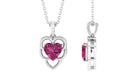 Real Pink Tourmaline Heart Pendant with Diamond Bail Pink Tourmaline - ( AAA ) - Quality - Rosec Jewels