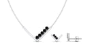 Created Black Diamond and Diamond V-Style Jewelry Set Lab Created Black Diamond - ( AAAA ) - Quality - Rosec Jewels