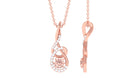 Real Morganite Twisted Pendant Necklace with Diamond Morganite - ( AAA ) - Quality - Rosec Jewels