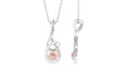 Real Morganite Twisted Pendant Necklace with Diamond Morganite - ( AAA ) - Quality - Rosec Jewels