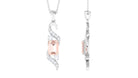 Emerald Cut Morganite and Diamond Drop Pendant Necklace Morganite - ( AAA ) - Quality - Rosec Jewels