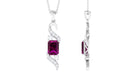 2.75 CT Emerald Cut Rhodolite Designer Drop Pendant with Diamond Rhodolite - ( AAA ) - Quality - Rosec Jewels