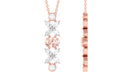 Oval Morganite Flower Dangle Pendant Necklace with Diamond Morganite - ( AAA ) - Quality - Rosec Jewels