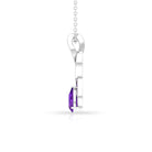 Pear Cut Amethyst and Diamond Infinity Pendant Necklace Amethyst - ( AAA ) - Quality - Rosec Jewels