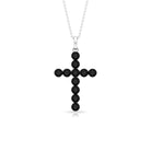 Created Black Diamond Cross Pendant Necklace in Gold Lab Created Black Diamond - ( AAAA ) - Quality - Rosec Jewels