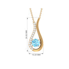 1.25 CT Aquamarine and Diamond Teardrop Pendant Necklace Aquamarine - ( AAA ) - Quality - Rosec Jewels