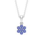 1 CT Blue Tanzanite Floral Cluster Pendant Tanzanite - ( AAA ) - Quality - Rosec Jewels