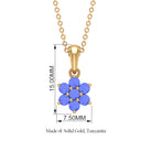 1 CT Blue Tanzanite Floral Cluster Pendant Tanzanite - ( AAA ) - Quality - Rosec Jewels