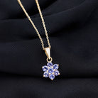 1 CT Blue Tanzanite Floral Cluster Pendant Tanzanite - ( AAA ) - Quality - Rosec Jewels