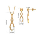 Infinity Diamond Gold Jewelry Set for Ladies Diamond - ( HI-SI ) - Color and Clarity - Rosec Jewels