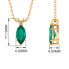 3/4 CT Marquise Cut Emerald Solitaire Drop Pendant Necklace Emerald - ( AAA ) - Quality - Rosec Jewels