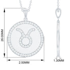 Moissanite Taurus Constellation Disc Pendant Moissanite - ( D-VS1 ) - Color and Clarity - Rosec Jewels