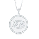 Moissanite Cancer Constellation Disc Pendant Moissanite - ( D-VS1 ) - Color and Clarity - Rosec Jewels