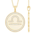 Simple Moissanite and Disc Libra Zodiac Pendant Moissanite - ( D-VS1 ) - Color and Clarity - Rosec Jewels