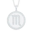 Moissanite Scorpio Constellation Disc Pendant Moissanite - ( D-VS1 ) - Color and Clarity - Rosec Jewels