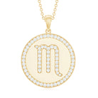 Moissanite Scorpio Constellation Disc Pendant Moissanite - ( D-VS1 ) - Color and Clarity - Rosec Jewels