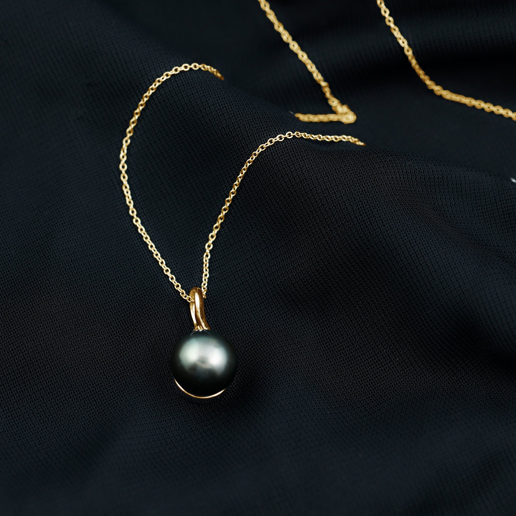 Simple Solitaire Tahitian Pearl Infinity Pendant Tahitian pearl - ( AAA ) - Quality - Rosec Jewels