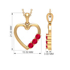 1/2 CT Simple Ruby and Gold Heart Pendant Ruby - ( AAA ) - Quality - Rosec Jewels