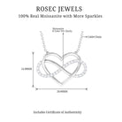 Certified Moissanite Infinity Heart Necklace Moissanite - ( D-VS1 ) - Color and Clarity - Rosec Jewels