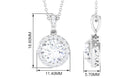 Round Cubic Zirconia Classic Halo Pendant Zircon - ( AAAA ) - Quality - Rosec Jewels