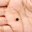 Heart Shape Black Onyx Solitaire Pendant Necklace Black Onyx - ( AAA ) - Quality - Rosec Jewels