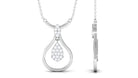 Round Diamond Minimal Teardrop Necklace Diamond - ( HI-SI ) - Color and Clarity - Rosec Jewels