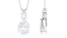 Minimal Cubic Zirconia Teardrop Pendant Necklace Zircon - ( AAAA ) - Quality - Rosec Jewels