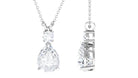 Pear and Round Zircon Drop Pendant Zircon - ( AAAA ) - Quality - Rosec Jewels