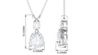 Pear and Round Zircon Drop Pendant Zircon - ( AAAA ) - Quality - Rosec Jewels