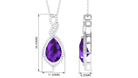 Amethyst and Moissanite Teardrop Dangle Pendant Amethyst - ( AAA ) - Quality - Rosec Jewels