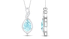 Sky Blue Topaz and Moissanite Teardrop Dangle Pendant Sky Blue Topaz - ( AAA ) - Quality - Rosec Jewels