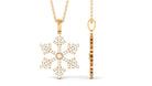 Certified Moissanite Frozen Snowflake Pendant in Gold Moissanite - ( D-VS1 ) - Color and Clarity - Rosec Jewels