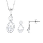 Certified Moissanite Infinity Pendant Necklace and Earring Set Moissanite - ( D-VS1 ) - Color and Clarity - Rosec Jewels