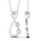 Interlock Infinity Pendant Necklace with Moissanite in Gold Moissanite - ( D-VS1 ) - Color and Clarity - Rosec Jewels