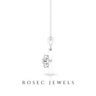 Diamond Flower Pendant Necklace in Prong Setting Diamond - ( HI-SI ) - Color and Clarity - Rosec Jewels