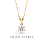 Beautiful Diamond Floral Pendant Necklace for women Diamond - ( HI-SI ) - Color and Clarity - Rosec Jewels