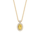 Oval Cut Citrine and Diamond Halo Pendant Citrine - ( AAA ) - Quality - Rosec Jewels