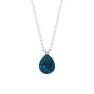 7X9 MM Pear Cut London Blue Topaz Pendant for Women London Blue Topaz - ( AAA ) - Quality - Rosec Jewels