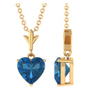 1 CT Heart Shape London Blue Topaz Solitaire Necklace in Gold London Blue Topaz - ( AAA ) - Quality - Rosec Jewels