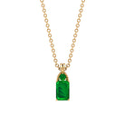 Minimal Created Emerald Pendant Necklace Lab Created Emerald - ( AAAA ) - Quality - Rosec Jewels