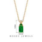 Minimal Created Emerald Pendant Necklace Lab Created Emerald - ( AAAA ) - Quality - Rosec Jewels