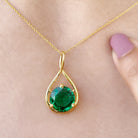 3.5 CT Solitaire Infinity Necklace with Created Emerald Lab Created Emerald - ( AAAA ) - Quality - Rosec Jewels