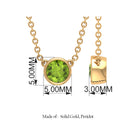 1/4 CT Round Cut Peridot Solitaire Necklace in Gold Peridot - ( AAA ) - Quality - Rosec Jewels