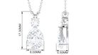 Certified Moissanite Teardrop Pendant Necklace Moissanite - ( D-VS1 ) - Color and Clarity - Rosec Jewels