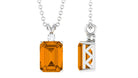 Minimal Solitaire Citrine Pendant Necklace with Rabbit Ear Bail Citrine - ( AAA ) - Quality - Rosec Jewels